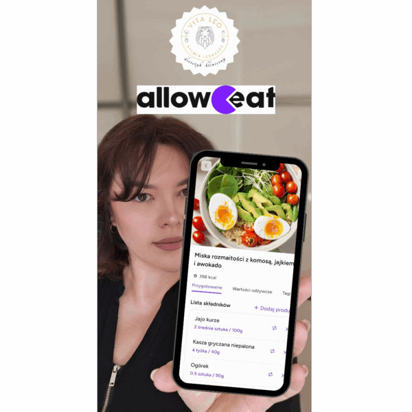 Dostęp do aplikacji + gotowe jadłospisy z niskim IG (nowy jadłospis co miesiąc!) + baza