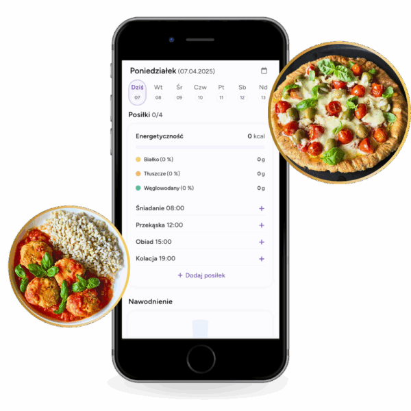 Dostęp do aplikacji + gotowe jadłospisy z niskim IG (nowy jadłospis co miesiąc!) + baza